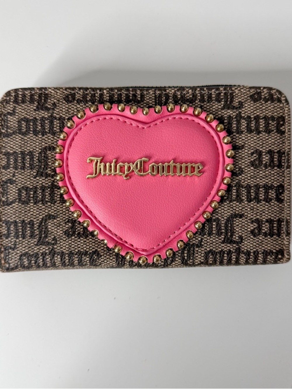 Juicy Couture Pink Heart Logo Wallet.
